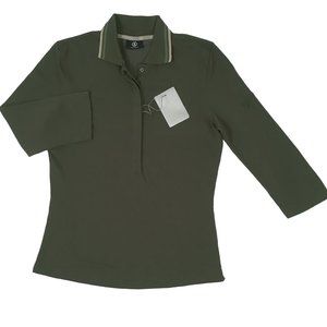 NEW Bogner Pattie Womens Polo Shirt! Dark Green 3/4 Sleeve "Bogner" on Sleeve